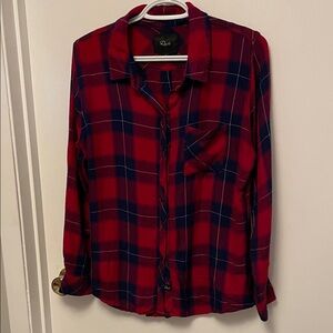 Rails Red and Blue Plaid Button Down Shirt Size Large